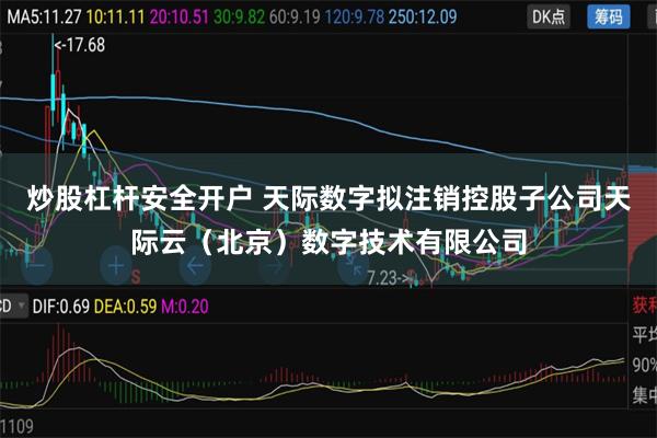 炒股杠杆安全开户 天际数字拟注销控股子公司天际云（北京）数字技术有限公司