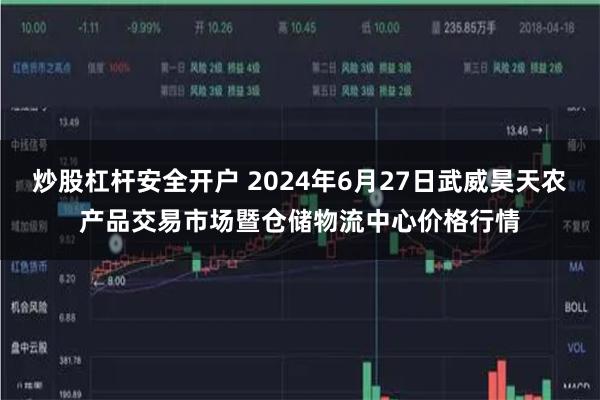 炒股杠杆安全开户 2024年6月27日武威昊天农产品交易市场暨仓储物流中心价格行情