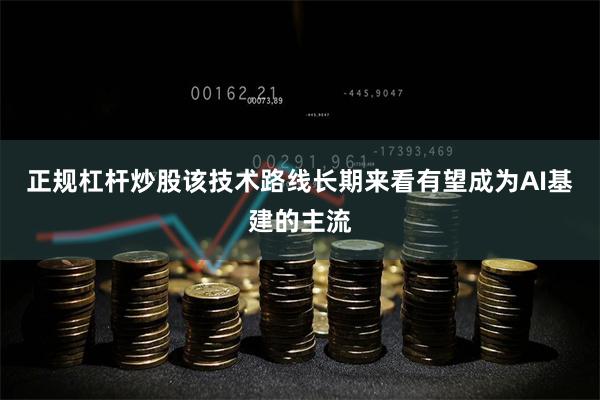 正规杠杆炒股该技术路线长期来看有望成为AI基建的主流